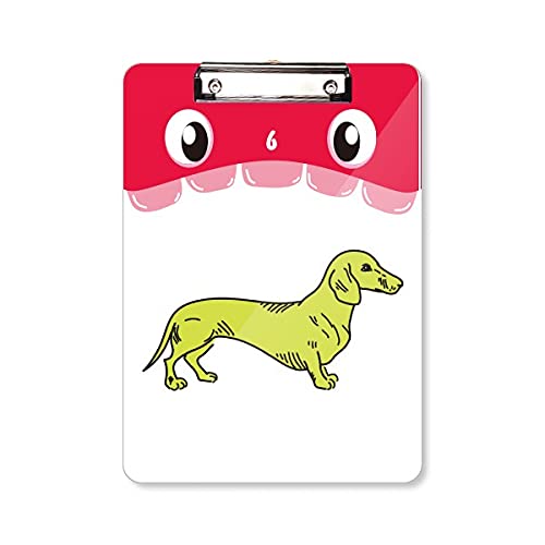 Dossier à tête plate avec schéma de chien jaune bloc-notes d'apprentissage A4 pour bureau