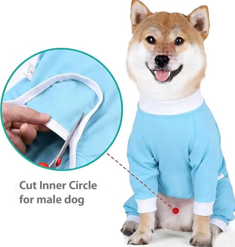 Image of Recovery Suit for Dogs After Surgery Dog Onesie Surgery Recovery Suit for Female Male Dogs Recovery Shirt for Abdominal Wounds or Skin Diseases Bodysuit Dogs Pajamas(Blue,XXL)
