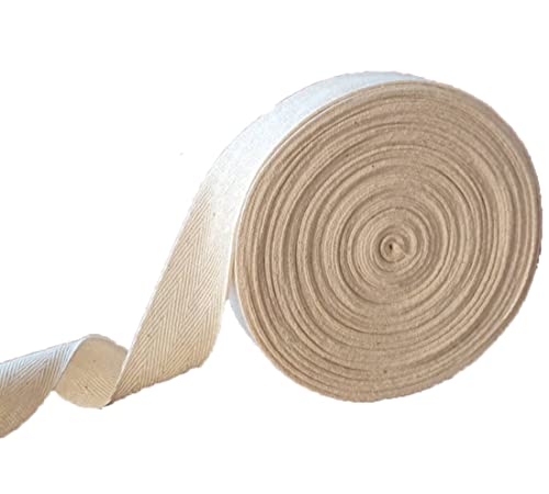 Cinta de sarga de algodón de 10 yardas con patrón de espiga de tela suave, cinta al bies para costura, encuadernación, envoltura de regalos, suministros de costura de tela de bricolaje (1 pulgada