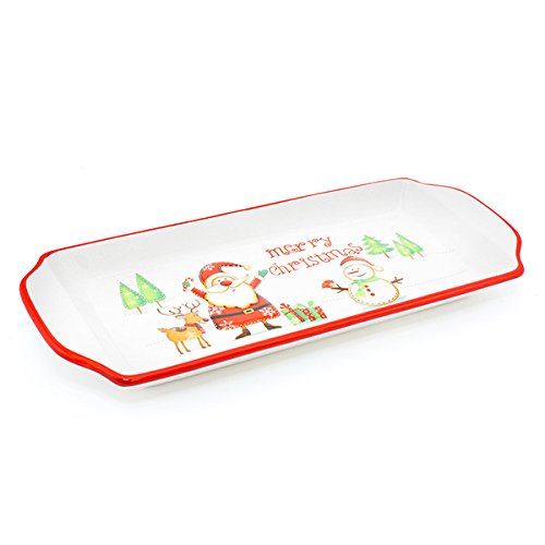 Festive Fun Ceramic Small Tray, Christmas, Santa, Snowman, Rudolph LP28811