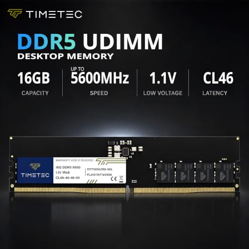 Timetec 32GB KIT (2x16GB) DDR5 5600MHz PC5-44800 UDIMM Desktop Memory view 3