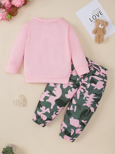 Yvowming Toddler Girl Clothes Outfits Sweatshirt & Camouflage Pants Set Baby Girl Fall Winter Outfits Kids Sweatsuit3