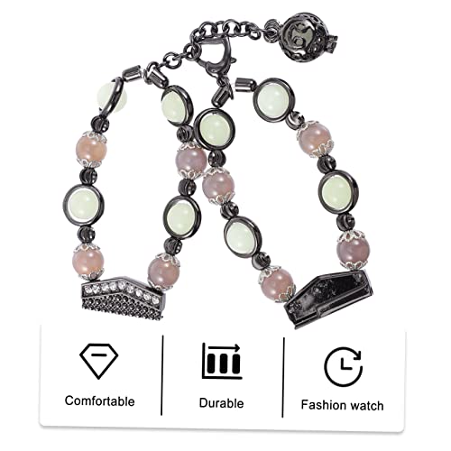 UKCOCO Pulseira Luminosa De Ágata Acessórios De Brilho Pulseiras De Metal Pulseira De Relógio De Cri