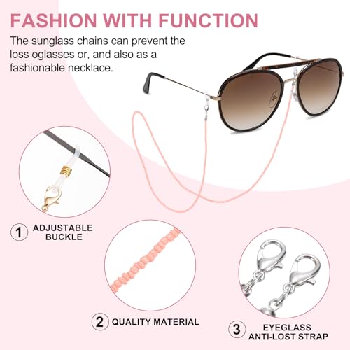 Image of uxcell Eyeglass Chains for Women, Eyeglass Holder Bead Chains Adjustable Sunglasses Lanyards Holder Chains for Glass