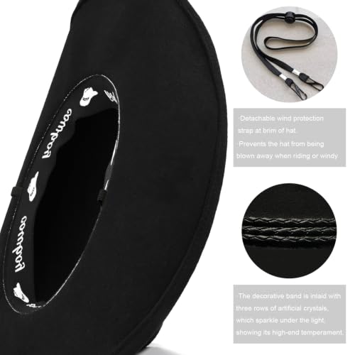 Image of 100% Wool Western Cowboy Hat for Men Women Classic Fedora Hat Felt Cowgirls Hats with Two Decorative Bands
