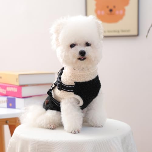 Chaqueta para perro con arnés integrado y forro térmico para cachorro 3