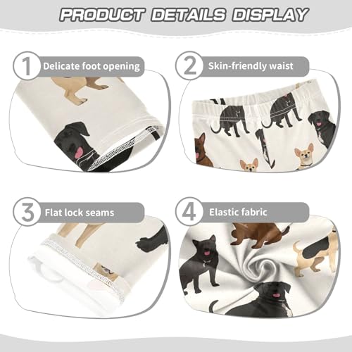 ALAZA Girls' Leggings Children's Yoga Pants Skinny Printed Dance Many Dogs Comfortable 4T2