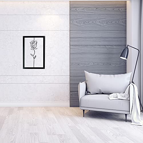 Naisqaq Metal Wall Decor Art For Bedroom, Living Room, And Bathroom, Minimalist Decor Art, Modern Large Abstract Single Line Wall Decor Wall Sculptures For Home Hanging (Rose) #TOP2