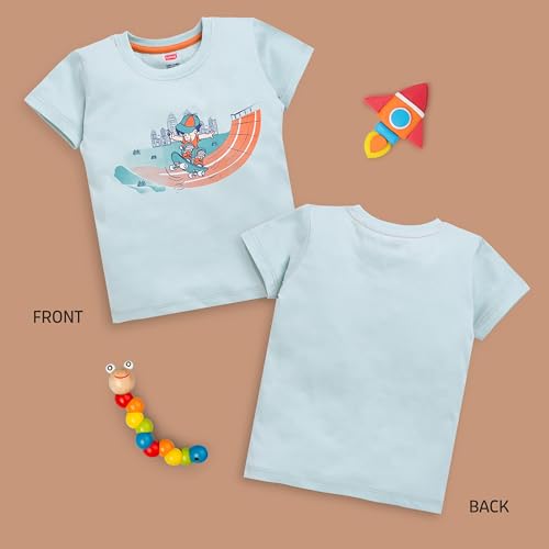 Image of LuvLap Baby Boys Regular Fit 100% Cotton Half Sleeve Boys T-Shirt Pack of 5