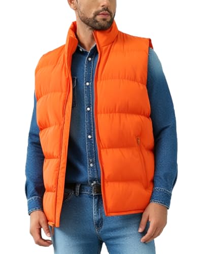 Image of JIHUILAI Men's Puffer Vest Winter Jacket Warm Puffy Vests Men Outdoor Sleeveless Lightweight Water-Resistant Vest M To 5XL