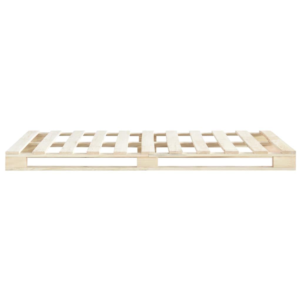 Palettenbett 140x200 cm, Bettrahmen aus massivem Kiefernholz, stabiles Holz Bettgestell für das Schlafzimmer, Palettenbett im zeitlosen Naturdesign, 200 x 140 cm