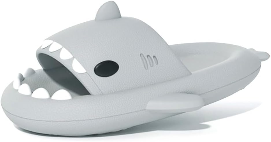 welltree Pantufas de tubarão para mulheres e homens, novidade para travesseiros, bico aberto, sandálias de tubarão, sandálias acolchoadas na nuvem