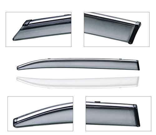 4Pcs Smoke Color Window Vent Shade Rain Guard Sun Guard Wind Guard Shied Chrome Trim For Nissan Sentra 2020 2021 #TOP1