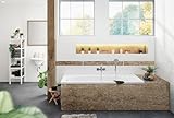 Calmwaters® Premium Badewanne Komplettset 170x75 cm Original, Made in EU, 3in1 Acryl-Badewanne mit Wannenträger & Ablaufgarnitur, Körperformbadewanne, Rechteckbadewanne 170 x 75, 200 l, Weiß