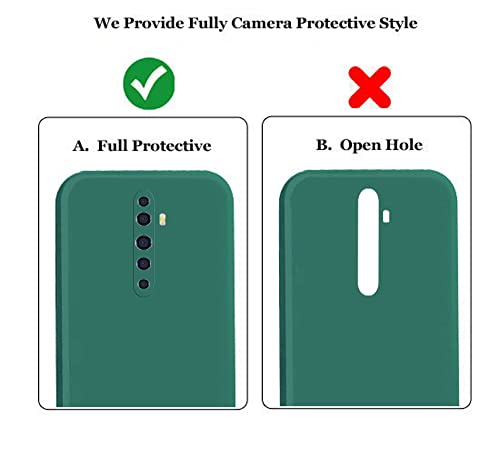 Image of A rtistque Liquid TPU Silicone Matte Shockproof Flexible with Camera Protection Soft Back Cover Case for Oppo Reno 2Z / Oppo Reno 2F - Green