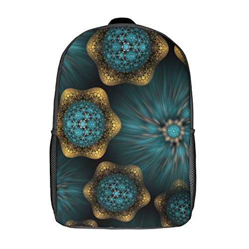 Sac à dos imprimé en 3D Fractal décontracté avec compartiment PC 17 pouces