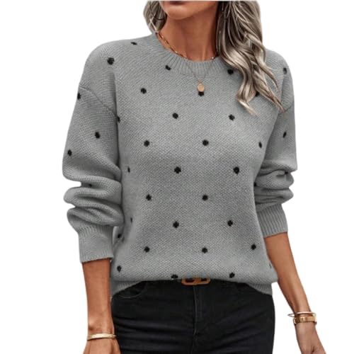 Polka Dot Sweater Women Business Casual Pullover Sweater Polka Dot Top - image 1