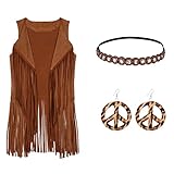 western fransenweste damen 【Böhmischer Schmuck】 Ob Ohrringe und Halskette oder Kristall-Stirnbänder, sie eignen sich perfekt für alltägliche Boho-, Festival-, Konzert-Hippie-Looks oder -Outfits.