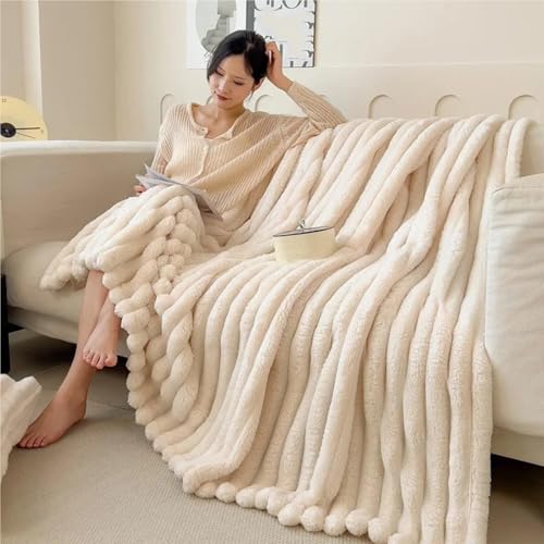 Couverture en peluche à bulles épaisses lavable pour un lit chaud