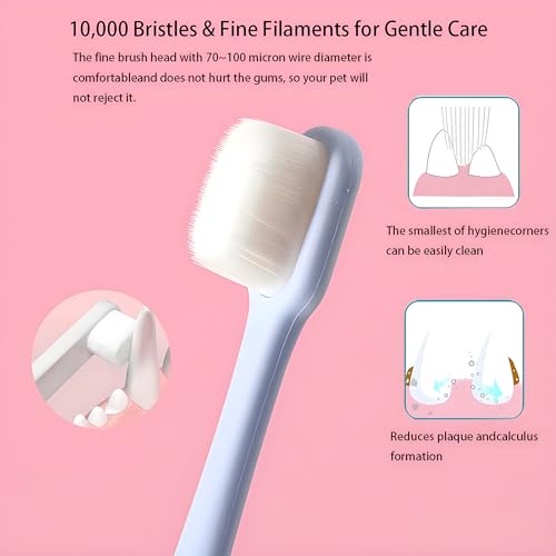 Image of LINGXIYA Pet Toothbrushes 4 Pack Kit Dog Cleaning Toothbrush Extra Soft Brushes Dog and Cat Toothbrushes for Puppy Small Dog and Cat Teeth Care (Blue /Black /Pink /Brown)
