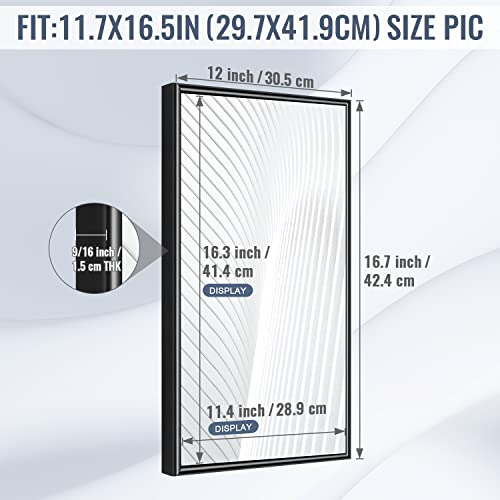 Homso A3 Poster Picture Frame, 11.7X16.5 Black Aluminum Photo Frame With High Definition Acrylic And Thin Smooth Metal Frame For Wall Mounting And Displaying #TOP5