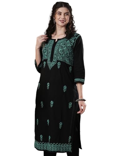 Image of Ada Hand Embroidered Lucknowi Chikankari Cotton Kurta for Women A341075