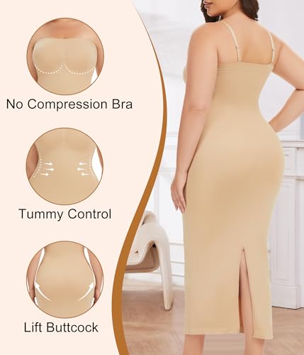 Strapless Shapewear Slip for Women Under Dresses Tummy Control Dress Slips Plus Size Seamless Full Body Shaper3