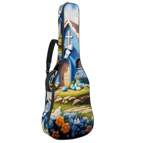 Sac pour guitare acoustique 40-42 pouces étanche motif croix bleue