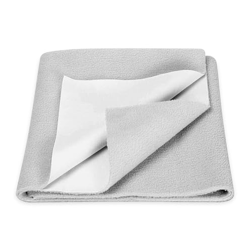 Image of GLUN® Quick Dry Absorbent Baby Bed Sheet for Mattress Protector, Pack of 1 Baby Gray Bed Sheet, Size 70x100cm, Waterproof, Quick Drying Material, Anti-Itching Cloth