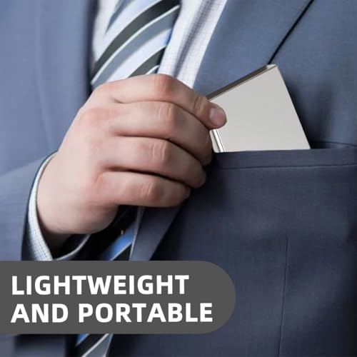 HABNI Visitenkartenetui, Edelstahl Visitenkarten Etuis, Superleichter Visitenkartenhalter, Kartenetui Für Damen Und Herren