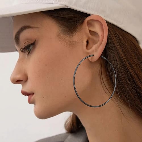 Image of Gacimy Gold Hoop Earrings for Women, 14K Gold Plated Thin Hoops