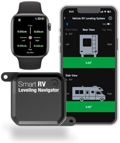 Wireless RV Leveling System by XPARKLE,Bluetooth RV Leveler for Campers,User-Friendly Phone App with Real-Time Precise Leveling Measurements, Advanced Wireless Camper Leveler, Included AA Batteries