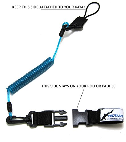Proyaker Ocean Tough Kayak Accessories Set Of 2 Universal Paddle/Fishing Rod Leash #TOP1