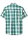 JOGAL Mens Plaid Button Down Shirts Mens Short Sleeve Western Shirts Two Pocket Regular Fit Mens Button Up Casual Shirts White Green Large