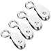 Angoily 4pcs Miniature Crane Wire Rope Pulleys Lifting Pulley System for Cable and Wire Compact Design for Easy Installation and Heavy Duty Performance
