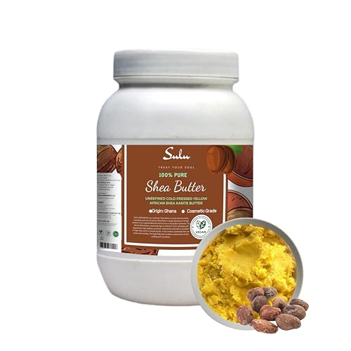 SULU ORGANICS Raw Unrefined Gold Yellow African Shea Butter from Ghana 3 lbs