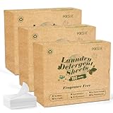 Poesie Laundry Detergent Sheets 3 Pack 480 Count 240 Loads Laundry Detergent for Travel Home Save Space Portable Laundry Strips Hypoallergenic Concentrated Soap Sheets Washing HE Fragrance Free