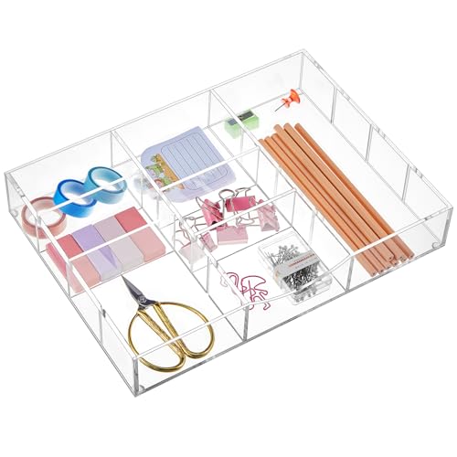 Acrylic Drawer Organizer Clear Desk Drawer Organizer Trays with A...