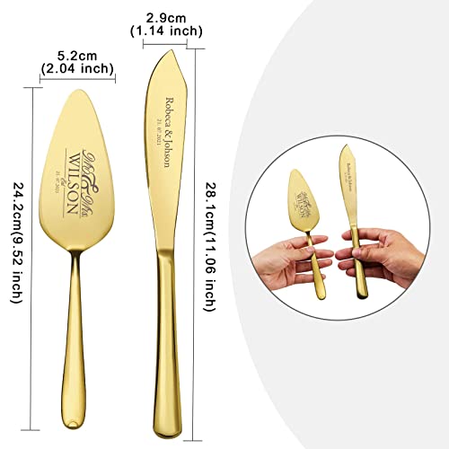 Aw Bridal Personalized Gold Cake Cutting Set For Wedding, Stainless Steel Cake Knife Gold Pie Server Gift For Parties, Receptions, Birthdays//Dk2201Cpp04// #TOP4