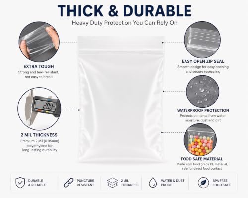 200Pcs Small Plastic Zip Bags