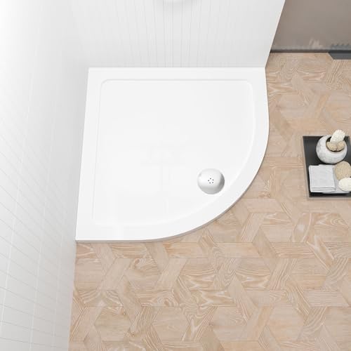 Balterley 700 x 700 mm Quadrant Shower Tray, Slimline Shower Trays, Durable Stone Resin Base Trays for Bathroom Enclosure Cubicle, Lightweight Quadrant Shape Tray for Wetroom Showers (White) - Image 2