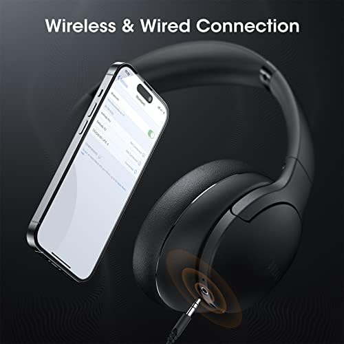 DOQAUS [Ulepszony] Słuchawki Bezprzewodowe Bluetooth V5.3, czas Odtwarzania 90 Godziny Słuchawki Wokółuszne z pałąkiem na głowę z trybami 3 EQ,Słuchawki z Mikrofonem do Komórkowych/Xiaomi/TV/PC-Czarny