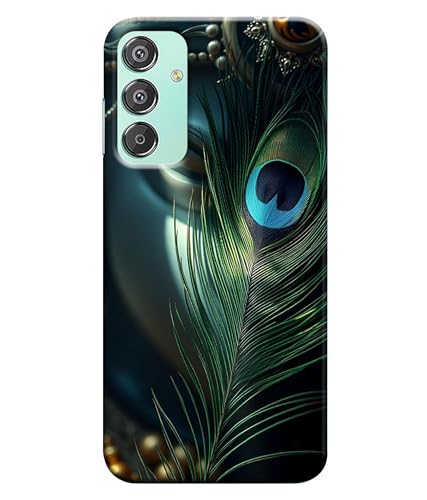 Image of Lord Krishna Mor Pankh Printed Hard Back Case Cover Compatible for Samsung Galaxy F15 5G / M15 5G| Samsung M15 / F15 5G (Multicolor) - D1663