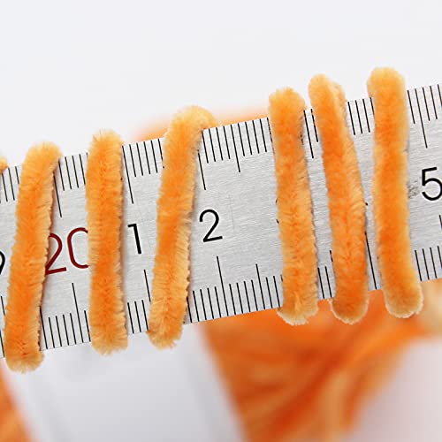 Niceec 3 Skeins Soft Chenille Yarn Blanket Yarn For Knitting Fancy Yarn For Crochet Weaving Diy Craft Total Length 3×85M (3×93Yds, 3×50G)_Orange #TOP2
