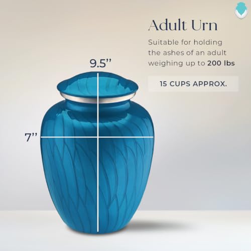 Image of Geturns - Adult Cremation Urns for Human Ashes I Large Photo Funeral Urn for Men and Women I 200 lbs (Pearl Racing Blue)