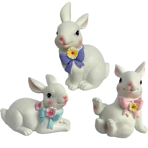 Estatua de Conejo de Pascua realista de resina pintada a mano