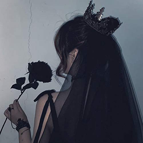 Tuzazo 10Pcs Black Roses Artificial Flower Single Stem Fake Silk Flowers Bridal Wedding Bouquet, Realistic Blossom Flora For Home Garden Party Halloween Decorations (Black And White) #TOP4