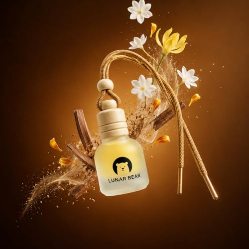 Image of LUNAR BEAR The Musk Car Air Freshener | Hanging Car Perfume Diffuser with Protective Case | Luxury Car Fragrance Made with Premium Essential Oils | Alcohol Free & Long Lasting