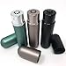 Set of 3 Black, Teal & Mink Empty Essential Oil Personal Inhaler Difuser Aluminum Glass Plus 6 Wicks by Rivertree Life