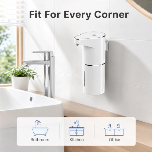 Automatic Touchless Foam Soap Dispenser, 3-Level Adjustable Smart Sensor Hand & Dish Dispenser, USB Rechargeable, 11.84oz/350mL Wall Mounted for Bathroom Kitchen Restaurant - image 6
